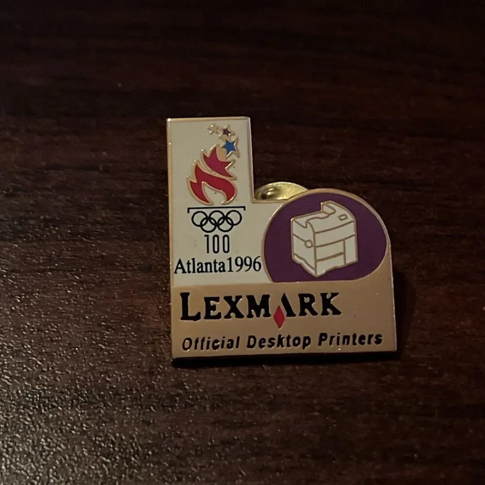 1996 Atlanta Olympics Lexmark Official Desktop Printers‎ Lapel Hat Pin